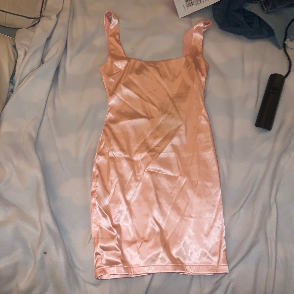 Pink satin dress